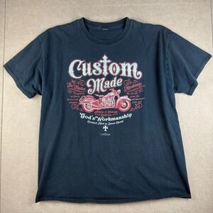 Jesus Shirt Men XL Black Christian Biker Motorcycle God's Workmanship Custom Tee